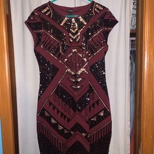 Maroon sequence dress